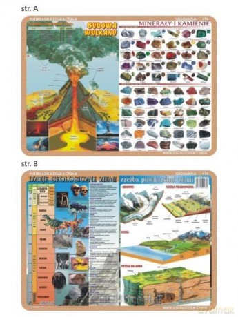Podkładka edukacyjna 036 - Wulkan, minerały, dzieje...