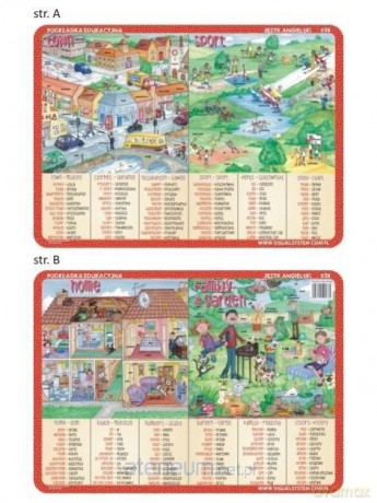 Podkładka edukacyjna 038 - Town, sport, home, family
