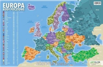 Podkładka na biurko - kody pocztowe Europa