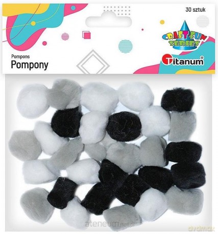 Pompony akrylowe 25mm szare 30 szt.
