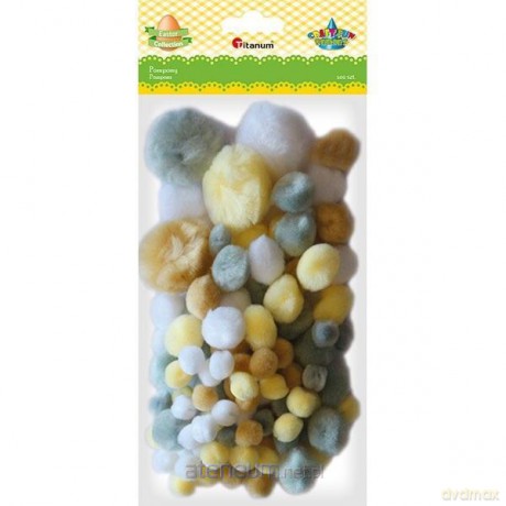 Pompony akrylowe mix 100 szt