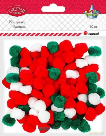 Pompony akrylowe mix 80 szt.