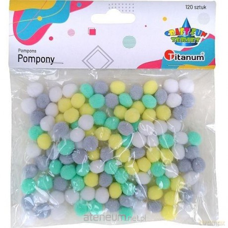 Pompony poliestrowe 10mm mix 120 szt
