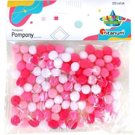 Pompony poliestrowe 10mm mix 120 szt