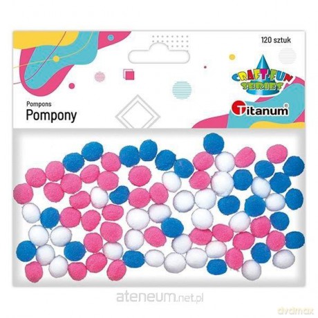 Pompony poliestrowe 10mm mix 120 szt