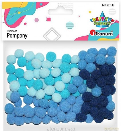 Pompony poliestrowe 10mm niebieskie 120 szt.