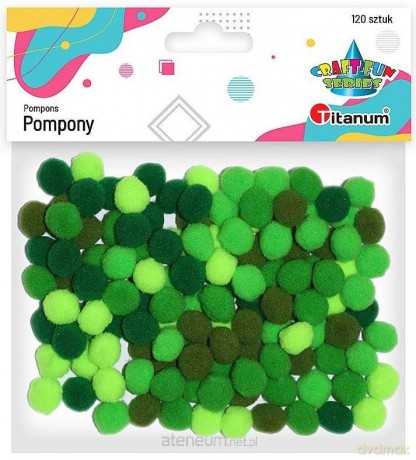 Pompony poliestrowe 10mm zielone 120 szt.