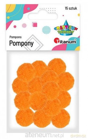 Pompony poliestrowe 18mm pomarańczowe 15 szt