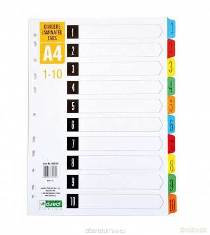 Przekładki kartonowe 1-10 index laminowany