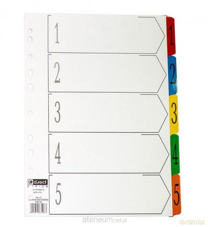 Przekładki kartonowe 1-5 index laminowany