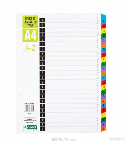 Przekładki kartonowe A-Z index laminowany