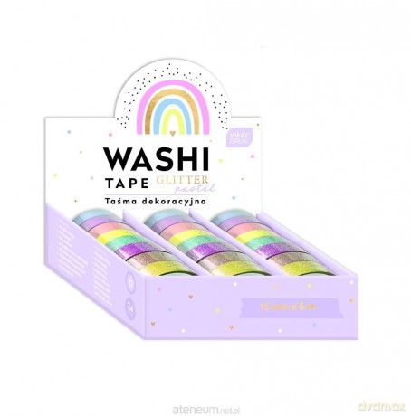 Taśma dekoracyjna Glitter Pastel (24 szt)