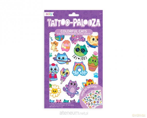 Tatuaże zmywalne Tattoo Palooza - Brokatowe Koty