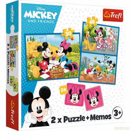 TREFL 2w1 + memos Poznaj bohaterów Disney [PUZZLE]