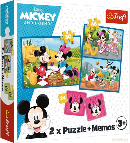 TREFL 2w1 + memos Poznaj bohaterów Disney [PUZZLE]