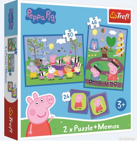 TREFL 2w1 + memos Radosne chwile ze Świnką Peppą [PUZZLE]