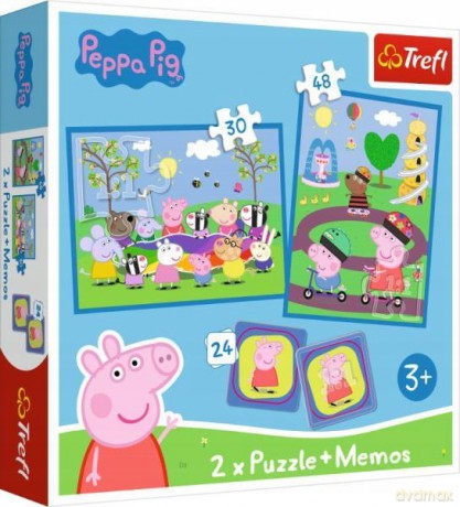 TREFL 2w1 + memos Radosne chwile ze Świnką Peppą [PUZZLE]