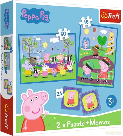 TREFL 2w1 + memos Radosne chwile ze Świnką Peppą [PUZZLE]