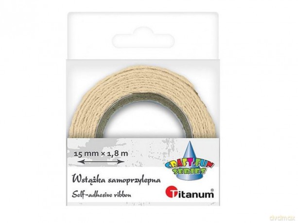 Wstążka bawełniana koronka 15mmx1.8m kremowa