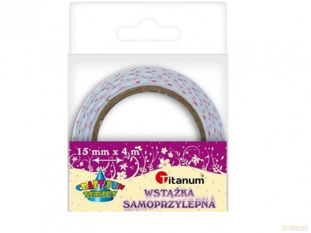 Wstążka samoprzylepna ecru w różowe groszki