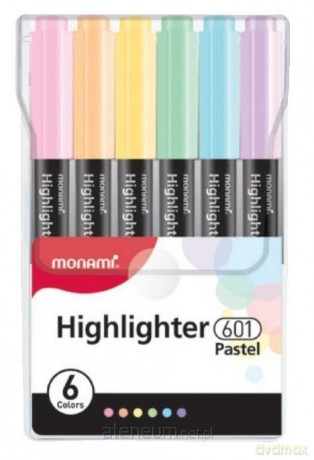 Zakreślacz 601 komplet 6 szt Pastel