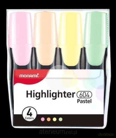 Zakreślacz 604 komplet 4 szt pastel