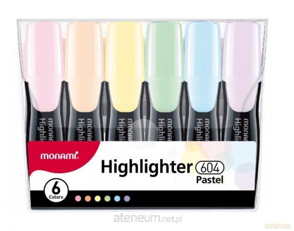 Zakreślacz 604 komplet 6 szt Pastel