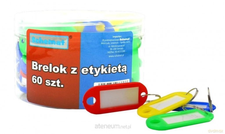 Zawieszki do kluczy kolorowe 60 szt