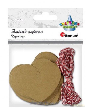 Zawieszki kartonowe serca mix 20 szt