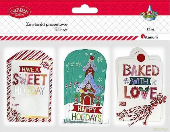 Zawieszki prezentowe na wypieki 12 szt.