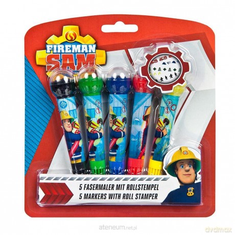 Zestaw 2w1 Flamastry ze Stempelkami 5 szt