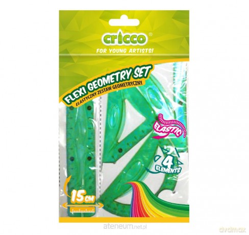 Zestaw geometryczny Flexi z linijką 15 cm