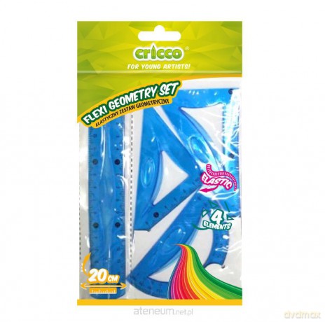 Zestaw geometryczny Flexi z linijką 20 cm