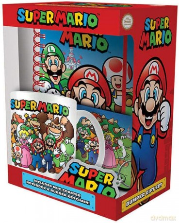 Super Mario Evergreen gift set:mug,coaster,notebook,keychain/zestaw prezentowy Super Mario:kubek,podkladka,notatnik,brelok