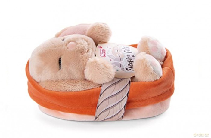 NICI Przytulanka królik caramell 12 cm śpiący w koszu