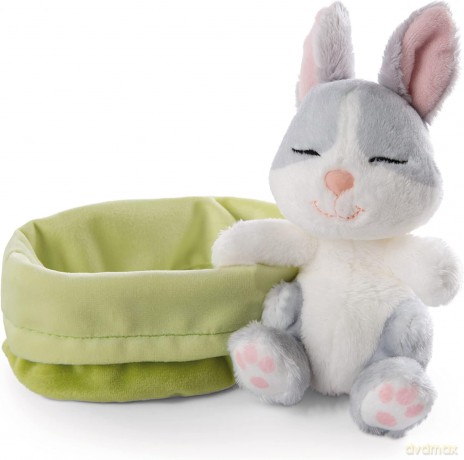 NICI Przytulanka królik grey 12 cm śpiący w koszu
