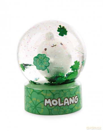 NICI Glitterglobe MOLANG + cloverleaf 6 cm in display