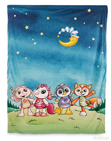 NICI Pluszowy koc pingwin Pingulini 106x140 cm
