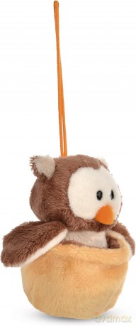 NICI Miękka zawieszka sowa Oscar w gnieździe 12 cm kremowy