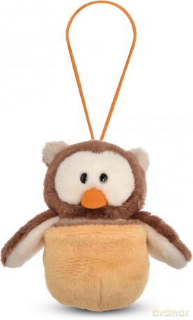 NICI Miękka zawieszka sowa Oscar w gnieździe 12 cm kremowy