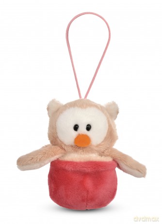 NICI Miękka zawieszka sowa Owluna w gnieździe 12 cm czerwony