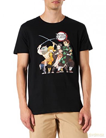 DEMON SLAYER - Tshirt Group man SS black - basic