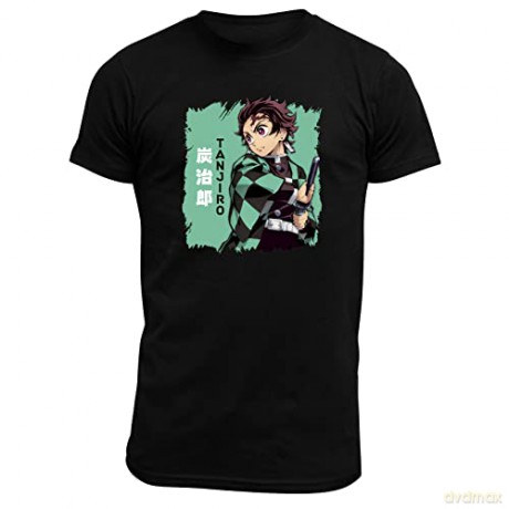 DEMON SLAYER - Tshirt Tanjiro man SS black - basic