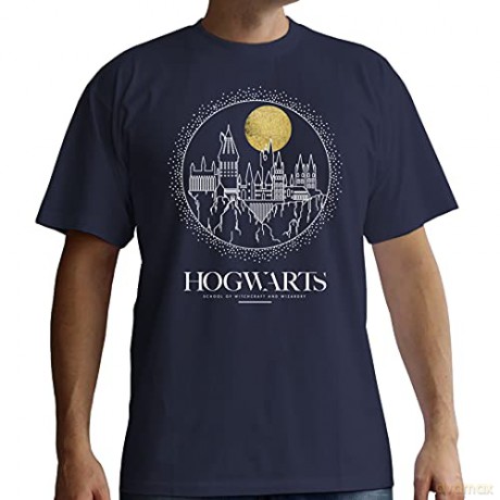 HARRY POTTER - Tshirt Hogwarts man SS Blue - basic