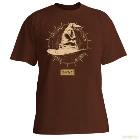 HARRY POTTER - Tshirt Sorting hat man SS Brown - basic