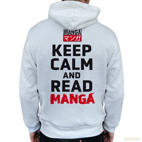 KEEP CALM AND READ MANGA - Sweat Asian Art man without zip white