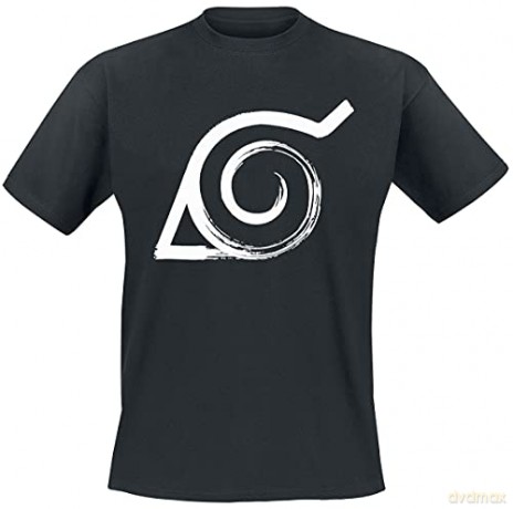 NARUTO SHIPPUDEN - Tshirt Konoha man SS black - new fit