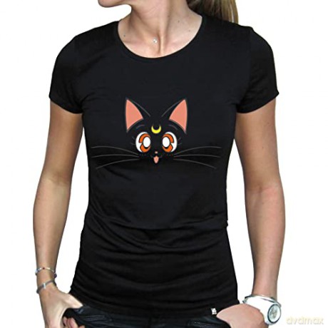 SAILOR MOON - Tshirt Luna woman SS black