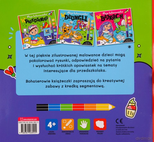 Moja kolorowanka. W przedszkolu. Kredka segmentowa - Agata Kaczyńska [KSIĄŻKA]