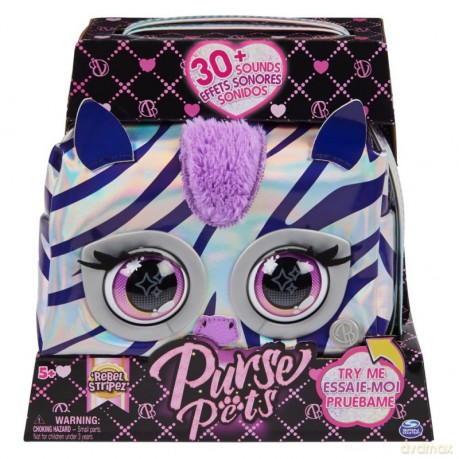 Interaktywna metaliczna torebka Purse Pets Zebra